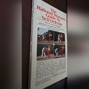 Vintage Red and White Self-Defense Guide Illustration